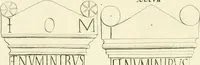 An illustration from Britannia romana: : or, The Roman antiquities of Britain: in three books. I. History of all the Roman transactions in Britain, also description of the Roman walls. II. Collection of the Roman inscriptions and sculptures discovered in Britain. III. The Roman geography of Britain, in which are given the originals of Ptolemy, Antonini Itinerarium, the Notitia, the anonymous Ravennas and Peutinger's table, so far as they relate to this island. To which are added a chronological table, and indexes to the inscriptions and sculptures. Also geographical indexes both of the Latin and English names of the Roman places in Britain, and a general index to the work (1732)