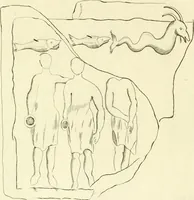 An illustration from Britannia romana: : or, The Roman antiquities of Britain: in three books. I. History of all the Roman transactions in Britain, also description of the Roman walls. II. Collection of the Roman inscriptions and sculptures discovered in Britain. III. The Roman geography of Britain, in which are given the originals of Ptolemy, Antonini Itinerarium, the Notitia, the anonymous Ravennas and Peutinger's table, so far as they relate to this island. To which are added a chronological table, and indexes to the inscriptions and sculptures. Also geographical indexes both of the Latin and English names of the Roman places in Britain, and a general index to the work (1732)