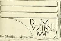 An illustration from Britannia romana: : or, The Roman antiquities of Britain: in three books. I. History of all the Roman transactions in Britain, also description of the Roman walls. II. Collection of the Roman inscriptions and sculptures discovered in Britain. III. The Roman geography of Britain, in which are given the originals of Ptolemy, Antonini Itinerarium, the Notitia, the anonymous Ravennas and Peutinger's table, so far as they relate to this island. To which are added a chronological table, and indexes to the inscriptions and sculptures. Also geographical indexes both of the Latin and English names of the Roman places in Britain, and a general index to the work (1732)