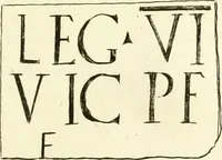 Picture 151 of 240 from Britannia romana: : or, The Roman antiquities of Britain: in three books. I. History of all the Roman transactions in Britain, also description of the Roman walls. II. Collection of the Roman inscriptions and sculptures discovered in Britain. III. The Roman geography of Britain, in which are given the originals of Ptolemy, Antonini Itinerarium, the Notitia, the anonymous Ravennas and Peutinger's table, so far as they relate to this island. To which are added a chronological table, and indexes to the inscriptions and sculptures. Also geographical indexes both of the Latin and English names of the Roman places in Britain, and a general index to the work (1732), leaf 432