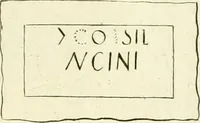 An illustration from Britannia romana: : or, The Roman antiquities of Britain: in three books. I. History of all the Roman transactions in Britain, also description of the Roman walls. II. Collection of the Roman inscriptions and sculptures discovered in Britain. III. The Roman geography of Britain, in which are given the originals of Ptolemy, Antonini Itinerarium, the Notitia, the anonymous Ravennas and Peutinger's table, so far as they relate to this island. To which are added a chronological table, and indexes to the inscriptions and sculptures. Also geographical indexes both of the Latin and English names of the Roman places in Britain, and a general index to the work (1732)