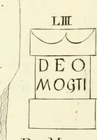 An illustration from Britannia romana: : or, The Roman antiquities of Britain: in three books. I. History of all the Roman transactions in Britain, also description of the Roman walls. II. Collection of the Roman inscriptions and sculptures discovered in Britain. III. The Roman geography of Britain, in which are given the originals of Ptolemy, Antonini Itinerarium, the Notitia, the anonymous Ravennas and Peutinger's table, so far as they relate to this island. To which are added a chronological table, and indexes to the inscriptions and sculptures. Also geographical indexes both of the Latin and English names of the Roman places in Britain, and a general index to the work (1732)