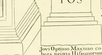 Picture 174 of 240 from Britannia romana: : or, The Roman antiquities of Britain: in three books. I. History of all the Roman transactions in Britain, also description of the Roman walls. II. Collection of the Roman inscriptions and sculptures discovered in Britain. III. The Roman geography of Britain, in which are given the originals of Ptolemy, Antonini Itinerarium, the Notitia, the anonymous Ravennas and Peutinger's table, so far as they relate to this island. To which are added a chronological table, and indexes to the inscriptions and sculptures. Also geographical indexes both of the Latin and English names of the Roman places in Britain, and a general index to the work (1732), leaf 454