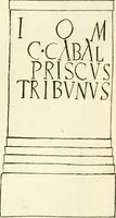 An illustration from Britannia romana: : or, The Roman antiquities of Britain: in three books. I. History of all the Roman transactions in Britain, also description of the Roman walls. II. Collection of the Roman inscriptions and sculptures discovered in Britain. III. The Roman geography of Britain, in which are given the originals of Ptolemy, Antonini Itinerarium, the Notitia, the anonymous Ravennas and Peutinger's table, so far as they relate to this island. To which are added a chronological table, and indexes to the inscriptions and sculptures. Also geographical indexes both of the Latin and English names of the Roman places in Britain, and a general index to the work (1732)
