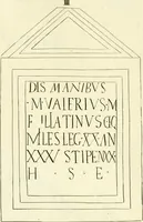 An illustration from Britannia romana: : or, The Roman antiquities of Britain: in three books. I. History of all the Roman transactions in Britain, also description of the Roman walls. II. Collection of the Roman inscriptions and sculptures discovered in Britain. III. The Roman geography of Britain, in which are given the originals of Ptolemy, Antonini Itinerarium, the Notitia, the anonymous Ravennas and Peutinger's table, so far as they relate to this island. To which are added a chronological table, and indexes to the inscriptions and sculptures. Also geographical indexes both of the Latin and English names of the Roman places in Britain, and a general index to the work (1732)