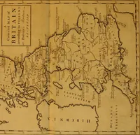 An illustration from Britannia romana: : or, The Roman antiquities of Britain: in three books. I. History of all the Roman transactions in Britain, also description of the Roman walls. II. Collection of the Roman inscriptions and sculptures discovered in Britain. III. The Roman geography of Britain, in which are given the originals of Ptolemy, Antonini Itinerarium, the Notitia, the anonymous Ravennas and Peutinger's table, so far as they relate to this island. To which are added a chronological table, and indexes to the inscriptions and sculptures. Also geographical indexes both of the Latin and English names of the Roman places in Britain, and a general index to the work (1732)