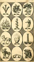 Picture 15 of 114 from British crests : containing the crests and mottos of the families of Great Britain and Ireland; together with those of the principal cities; and a glossary of heraldic terms (1817), leaf 36