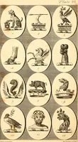 Picture 26 of 114 from British crests : containing the crests and mottos of the families of Great Britain and Ireland; together with those of the principal cities; and a glossary of heraldic terms (1817), leaf 58