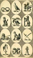 Picture 33 of 114 from British crests : containing the crests and mottos of the families of Great Britain and Ireland; together with those of the principal cities; and a glossary of heraldic terms (1817), leaf 72