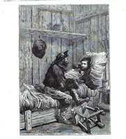 An illustration from Les voyages extraordinaires par Jules Verne L'ile mystérieuse (1874)