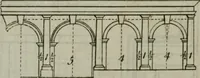 An illustration from The builder's director, or bench-mate : being a pocket-treasury of the Grecian, Roman and Gothic orders of architecture ... : wherein the orders of Andrea Palladio are truly laid down, free from erroneous measures ... (1751)