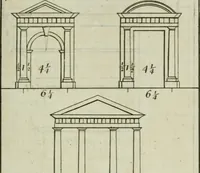 An illustration from The builder's director, or bench-mate : being a pocket-treasury of the Grecian, Roman and Gothic orders of architecture ... : wherein the orders of Andrea Palladio are truly laid down, free from erroneous measures ... (1751)
