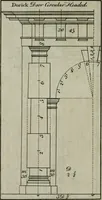 An illustration from The builder's director, or bench-mate : being a pocket-treasury of the Grecian, Roman and Gothic orders of architecture ... : wherein the orders of Andrea Palladio are truly laid down, free from erroneous measures ... (1751)