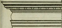An illustration from The builder's director, or bench-mate : being a pocket-treasury of the Grecian, Roman and Gothic orders of architecture ... : wherein the orders of Andrea Palladio are truly laid down, free from erroneous measures ... (1751)