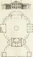 An illustration from The builder's magazine, or, A universal dictionary for architects, carpenters, masons, bricklayers, &c. as well as for every gentleman who would wish to be a competent judge of the elegant and necessary art of building : consisting of designs in architecture ... : together with the plans and sections serving as an unerring assistant in the construction of any building, from a palace to a cottage ... (1800)