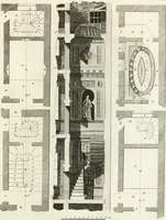 An illustration from The builder's magazine, or, A universal dictionary for architects, carpenters, masons, bricklayers, &c. as well as for every gentleman who would wish to be a competent judge of the elegant and necessary art of building : consisting of designs in architecture ... : together with the plans and sections serving as an unerring assistant in the construction of any building, from a palace to a cottage ... (1800)