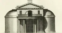 An illustration from The builder's magazine, or, A universal dictionary for architects, carpenters, masons, bricklayers, &c. as well as for every gentleman who would wish to be a competent judge of the elegant and necessary art of building : consisting of designs in architecture ... : together with the plans and sections serving as an unerring assistant in the construction of any building, from a palace to a cottage ... (1800)