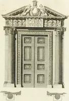 An illustration from The builder's magazine, or, A universal dictionary for architects, carpenters, masons, bricklayers, &c. as well as for every gentleman who would wish to be a competent judge of the elegant and necessary art of building : consisting of designs in architecture ... : together with the plans and sections serving as an unerring assistant in the construction of any building, from a palace to a cottage ... (1800)