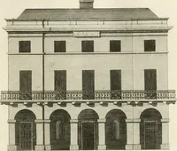 An illustration from The builder's magazine, or, A universal dictionary for architects, carpenters, masons, bricklayers, &c. as well as for every gentleman who would wish to be a competent judge of the elegant and necessary art of building : consisting of designs in architecture ... : together with the plans and sections serving as an unerring assistant in the construction of any building, from a palace to a cottage ... (1800)