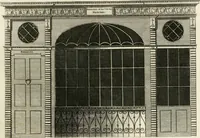 An illustration from The builder's magazine, or, A universal dictionary for architects, carpenters, masons, bricklayers, &c. as well as for every gentleman who would wish to be a competent judge of the elegant and necessary art of building : consisting of designs in architecture ... : together with the plans and sections serving as an unerring assistant in the construction of any building, from a palace to a cottage ... (1800)