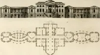 An illustration from The builder's magazine, or, A universal dictionary for architects, carpenters, masons, bricklayers, &c. as well as for every gentleman who would wish to be a competent judge of the elegant and necessary art of building : consisting of designs in architecture ... : together with the plans and sections serving as an unerring assistant in the construction of any building, from a palace to a cottage ... (1800)
