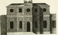 An illustration from The builder's magazine, or, A universal dictionary for architects, carpenters, masons, bricklayers, &c. as well as for every gentleman who would wish to be a competent judge of the elegant and necessary art of building : consisting of designs in architecture ... : together with the plans and sections serving as an unerring assistant in the construction of any building, from a palace to a cottage ... (1800)