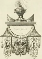 An illustration from The builder's magazine, or, A universal dictionary for architects, carpenters, masons, bricklayers, &c. as well as for every gentleman who would wish to be a competent judge of the elegant and necessary art of building : consisting of designs in architecture ... : together with the plans and sections serving as an unerring assistant in the construction of any building, from a palace to a cottage ... (1800)