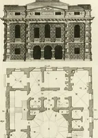 An illustration from The builder's magazine, or, A universal dictionary for architects, carpenters, masons, bricklayers, &c. as well as for every gentleman who would wish to be a competent judge of the elegant and necessary art of building : consisting of designs in architecture ... : together with the plans and sections serving as an unerring assistant in the construction of any building, from a palace to a cottage ... (1800)