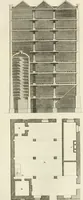 An illustration from The builder's magazine, or, A universal dictionary for architects, carpenters, masons, bricklayers, &c. as well as for every gentleman who would wish to be a competent judge of the elegant and necessary art of building : consisting of designs in architecture ... : together with the plans and sections serving as an unerring assistant in the construction of any building, from a palace to a cottage ... (1800)