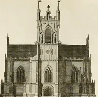 An illustration from The builder's magazine, or, A universal dictionary for architects, carpenters, masons, bricklayers, &c. as well as for every gentleman who would wish to be a competent judge of the elegant and necessary art of building : consisting of designs in architecture ... : together with the plans and sections serving as an unerring assistant in the construction of any building, from a palace to a cottage ... (1800)