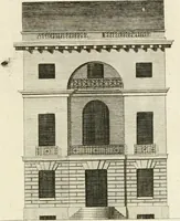 An illustration from The builder's magazine, or, A universal dictionary for architects, carpenters, masons, bricklayers, &c. as well as for every gentleman who would wish to be a competent judge of the elegant and necessary art of building : consisting of designs in architecture ... : together with the plans and sections serving as an unerring assistant in the construction of any building, from a palace to a cottage ... (1800)