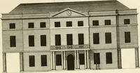 An illustration from The builder's magazine, or, A universal dictionary for architects, carpenters, masons, bricklayers, &c. as well as for every gentleman who would wish to be a competent judge of the elegant and necessary art of building : consisting of designs in architecture ... : together with the plans and sections serving as an unerring assistant in the construction of any building, from a palace to a cottage ... (1800)