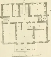 An illustration from The builder's magazine, or, A universal dictionary for architects, carpenters, masons, bricklayers, &c. as well as for every gentleman who would wish to be a competent judge of the elegant and necessary art of building : consisting of designs in architecture ... : together with the plans and sections serving as an unerring assistant in the construction of any building, from a palace to a cottage ... (1800)