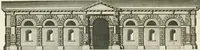 An illustration from The builder's magazine, or, A universal dictionary for architects, carpenters, masons, bricklayers, &c. as well as for every gentleman who would wish to be a competent judge of the elegant and necessary art of building : consisting of designs in architecture ... : together with the plans and sections serving as an unerring assistant in the construction of any building, from a palace to a cottage ... (1800)