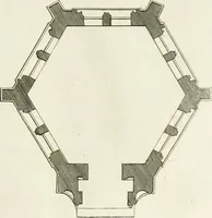 An illustration from The builder's magazine, or, A universal dictionary for architects, carpenters, masons, bricklayers, &c. as well as for every gentleman who would wish to be a competent judge of the elegant and necessary art of building : consisting of designs in architecture ... : together with the plans and sections serving as an unerring assistant in the construction of any building, from a palace to a cottage ... (1800)