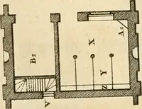 An illustration from The builder's magazine, or, A universal dictionary for architects, carpenters, masons, bricklayers, &c. as well as for every gentleman who would wish to be a competent judge of the elegant and necessary art of building : consisting of designs in architecture ... : together with the plans and sections serving as an unerring assistant in the construction of any building, from a palace to a cottage ... (1800)