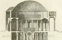 An illustration from The builder's magazine, or, A universal dictionary for architects, carpenters, masons, bricklayers, &c. as well as for every gentleman who would wish to be a competent judge of the elegant and necessary art of building : consisting of designs in architecture ... : together with the plans and sections serving as an unerring assistant in the construction of any building, from a palace to a cottage ... (1800)