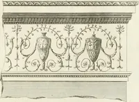 An illustration from The builder's magazine, or, A universal dictionary for architects, carpenters, masons, bricklayers, &c. as well as for every gentleman who would wish to be a competent judge of the elegant and necessary art of building : consisting of designs in architecture ... : together with the plans and sections serving as an unerring assistant in the construction of any building, from a palace to a cottage ... (1800)
