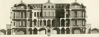 An illustration from The builder's magazine, or, A universal dictionary for architects, carpenters, masons, bricklayers, &c. as well as for every gentleman who would wish to be a competent judge of the elegant and necessary art of building : consisting of designs in architecture ... : together with the plans and sections serving as an unerring assistant in the construction of any building, from a palace to a cottage ... (1800)