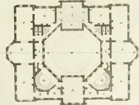 An illustration from The builder's magazine, or, A universal dictionary for architects, carpenters, masons, bricklayers, &c. as well as for every gentleman who would wish to be a competent judge of the elegant and necessary art of building : consisting of designs in architecture ... : together with the plans and sections serving as an unerring assistant in the construction of any building, from a palace to a cottage ... (1800)