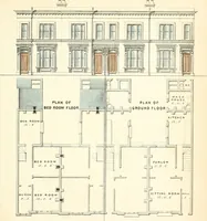 An illustration from The builder's practical director; or, Buildings for all classes, containing plans, sections and elevations for the erection of cottages, villas, farm buildings, dispensaries, public schools, &c., with detailed estimates, quantities, prices, &c. .. (1855)
