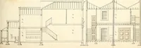 An illustration from The builder's practical director; or, Buildings for all classes, containing plans, sections and elevations for the erection of cottages, villas, farm buildings, dispensaries, public schools, &c., with detailed estimates, quantities, prices, &c. .. (1855)