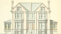 An illustration from The builder's practical director; or, Buildings for all classes, containing plans, sections and elevations for the erection of cottages, villas, farm buildings, dispensaries, public schools, &c., with detailed estimates, quantities, prices, &c. .. (1855)