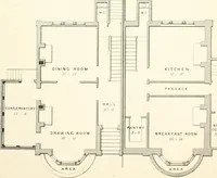 An illustration from The builder's practical director; or, Buildings for all classes, containing plans, sections and elevations for the erection of cottages, villas, farm buildings, dispensaries, public schools, &c., with detailed estimates, quantities, prices, &c. .. (1855)