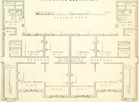 An illustration from The builder's practical director; or, Buildings for all classes, containing plans, sections and elevations for the erection of cottages, villas, farm buildings, dispensaries, public schools, &c., with detailed estimates, quantities, prices, &c. .. (1855)