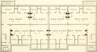 An illustration from The builder's practical director; or, Buildings for all classes, containing plans, sections and elevations for the erection of cottages, villas, farm buildings, dispensaries, public schools, &c., with detailed estimates, quantities, prices, &c. .. (1855)