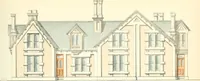 An illustration from The builder's practical director; or, Buildings for all classes, containing plans, sections and elevations for the erection of cottages, villas, farm buildings, dispensaries, public schools, &c., with detailed estimates, quantities, prices, &c. .. (1855)
