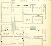 An illustration from The builder's practical director; or, Buildings for all classes, containing plans, sections and elevations for the erection of cottages, villas, farm buildings, dispensaries, public schools, &c., with detailed estimates, quantities, prices, &c. .. (1855)