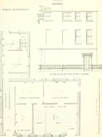 An illustration from The builder's practical director; or, Buildings for all classes, containing plans, sections and elevations for the erection of cottages, villas, farm buildings, dispensaries, public schools, &c., with detailed estimates, quantities, prices, &c. .. (1855)