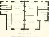 An illustration from The builder's practical director; or, Buildings for all classes, containing plans, sections and elevations for the erection of cottages, villas, farm buildings, dispensaries, public schools, &c., with detailed estimates, quantities, prices, &c. .. (1855)